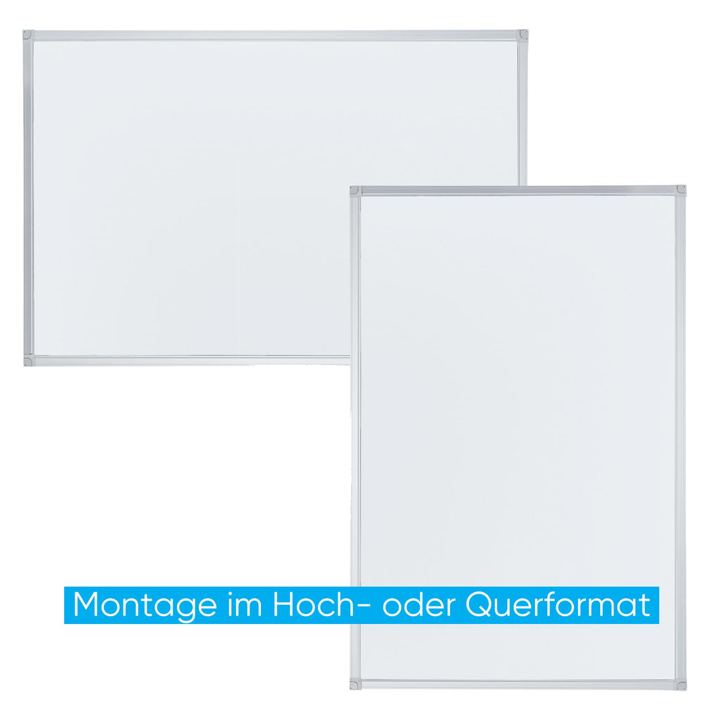FRANKEN Magnetisches Whiteboard 200 x 100 cm, Magnettafel mit lackierter Stahl-Oberfläche, Schreibtafel inkl. FRANKEN Marker & Ablageschale, Für Büro, Home Office & Schule, Aluminiumrahmen, X-tra!Line
