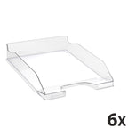 Exacompta 113223D 6er Pack Premium Briefablage Combo Midi DIN A4. Idealer Briefkorb für Ihre Organisation. Robuster und stapelbarer Ablagekorb Glasklar glossy