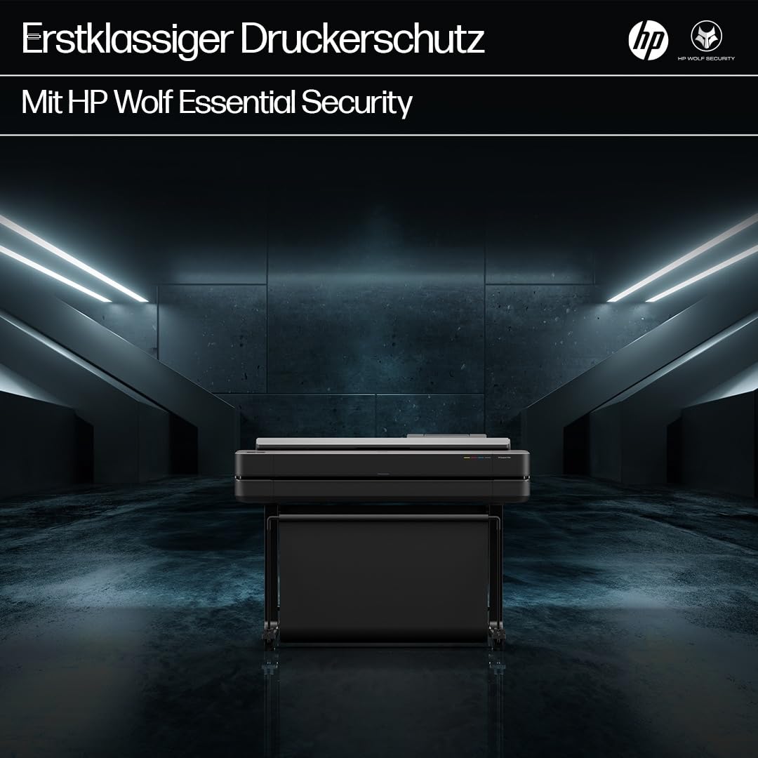 HP DesignJet T230 24 Zoll (61 cm 5HB07D), Großformatdrucker, Plotter, Standard A4-A1, 68 A1-Ausdrucke/Stunde, Wi-Fi, Ethernet, USB, 2400x1200 DPI, Recyceltes Metall, 1 Jahr Garantie, Click, Schwarz