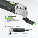 GALAX PRO Oszillierende Werkzeuge, 6 variable Geschwindigkeiten, 15000-22000RPM Multifunktionswerkzeug, 260W, 40-teilig, Zubehör mit Schnellspanner Multifunktionsklingen mit Tragetasche