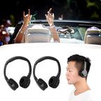 Dioche Caravan Drahtloser Kopfhörer 2-Kanal-Schnur Loser Infrarot-Ir Stereo-Audio-Kopfhörer Kopfhörer für Auto-Kopfstütze DVD