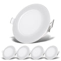 B.K.Licht - 5er Set LED Bad Einbaustrahler 230V flach, IP65, neutralweiße Lichtfarbe, Lochmass 68mm, LED Spot, Deckenspots, Spots, Einbauleuchten, Einbauspots, Badezimmer, 86x30 mm, Weiß