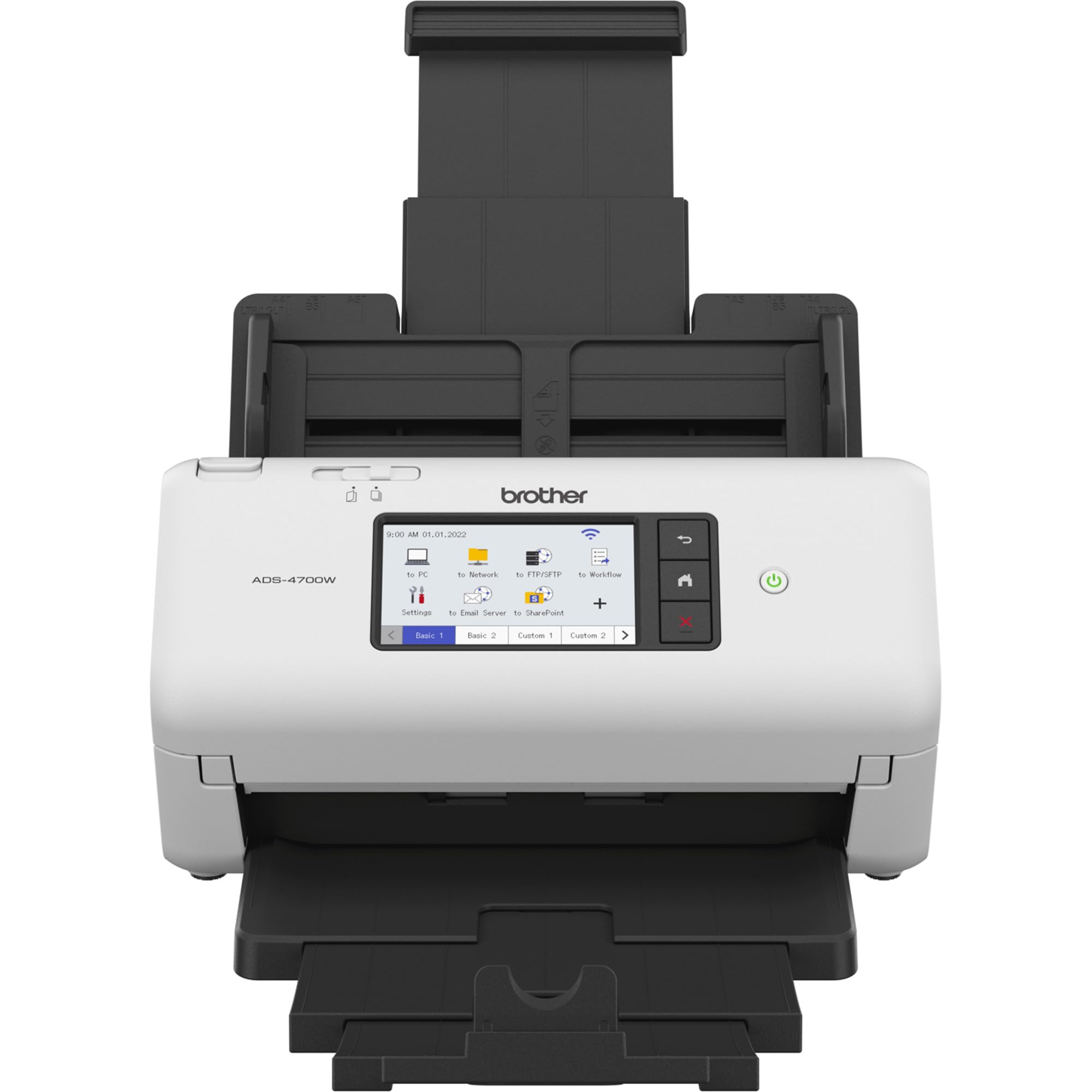 Brother ADS-4700W, Professioneller Dokumentenscanner mit USB, LAN und WLAN, Duplex Scan, Touchscreen, ADS4700WRE1, Weiß