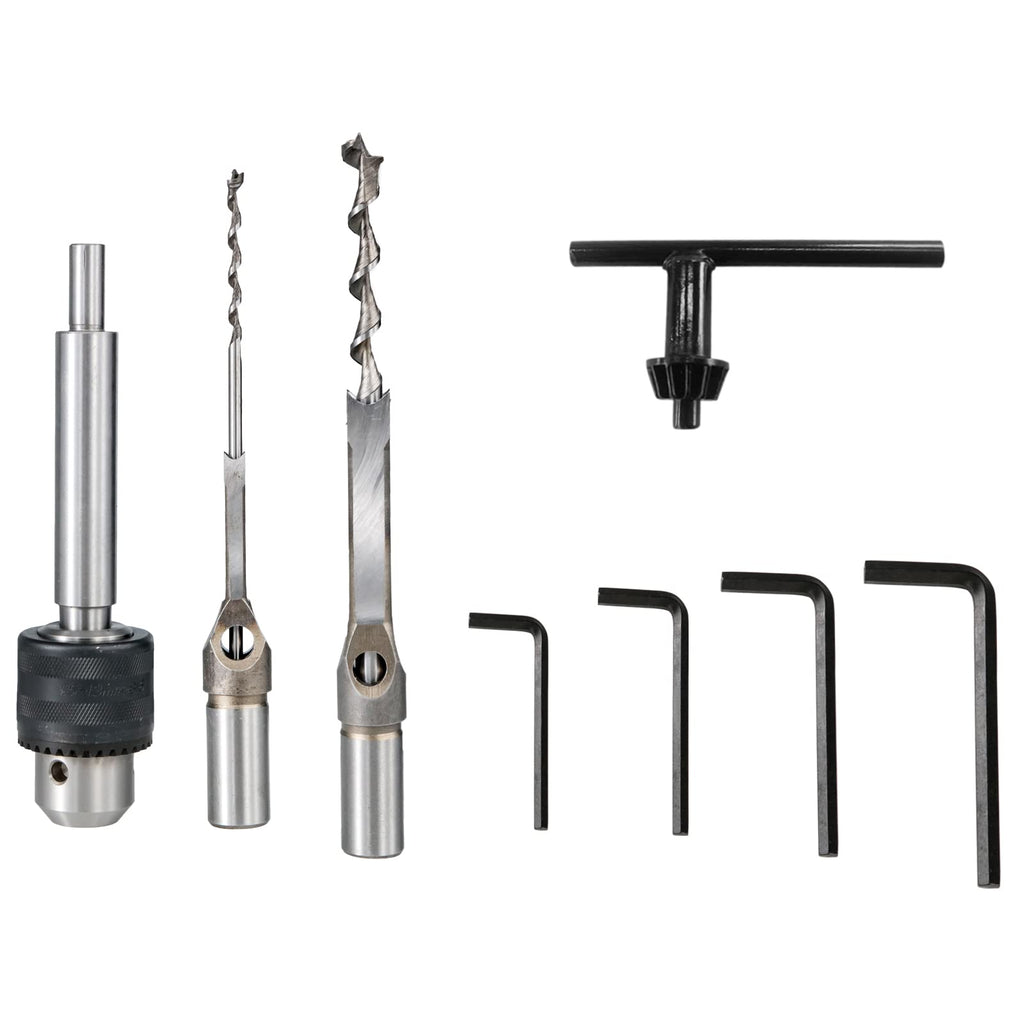 VEVOR Tischstemmmaschine, 750 W, 2800 U/min, Langlochbohrmaschine, Hohlstemmmaschine mit Meißel-Bit-Sets, Stemmmaschine für Holzarbeiten, zum Bohren runder oder quadratischer Löcher in Holz