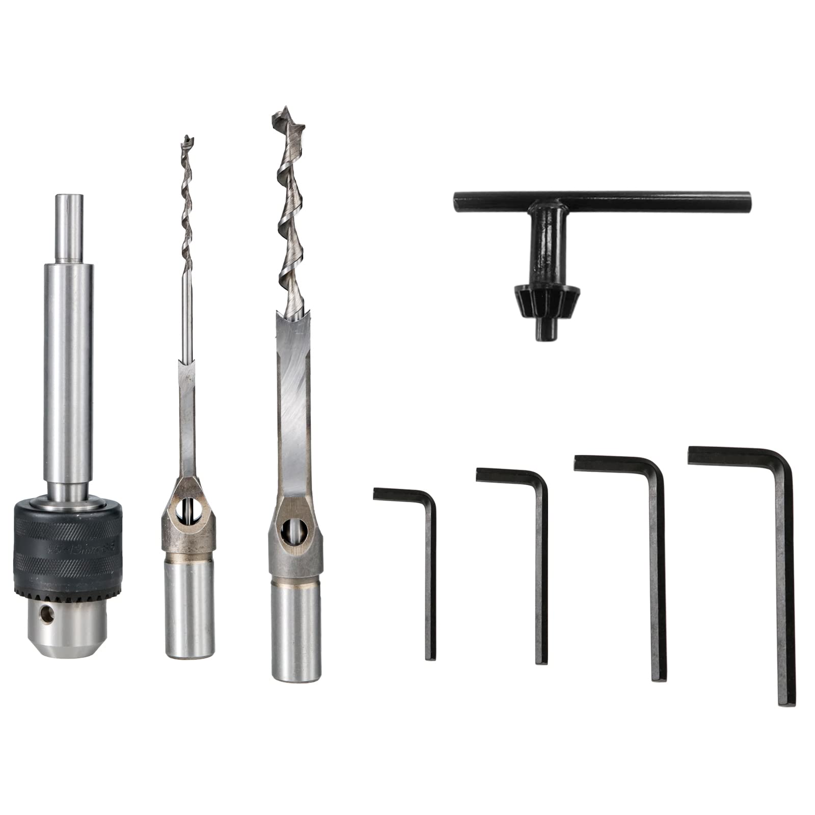 VEVOR Tischstemmmaschine, 750 W, 2800 U/min, Langlochbohrmaschine, Hohlstemmmaschine mit Meißel-Bit-Sets, Stemmmaschine für Holzarbeiten, zum Bohren runder oder quadratischer Löcher in Holz