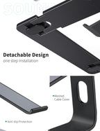 SOUNDANCE Laptop-Ständer, Aluminium-Computer-Erhöhung, ergonomischer Laptop-Ständer für den Schreibtisch, Metall-Halterung, kompatibel mit 10 bis 15,6 Zoll Notebook-Computern, Schwarz