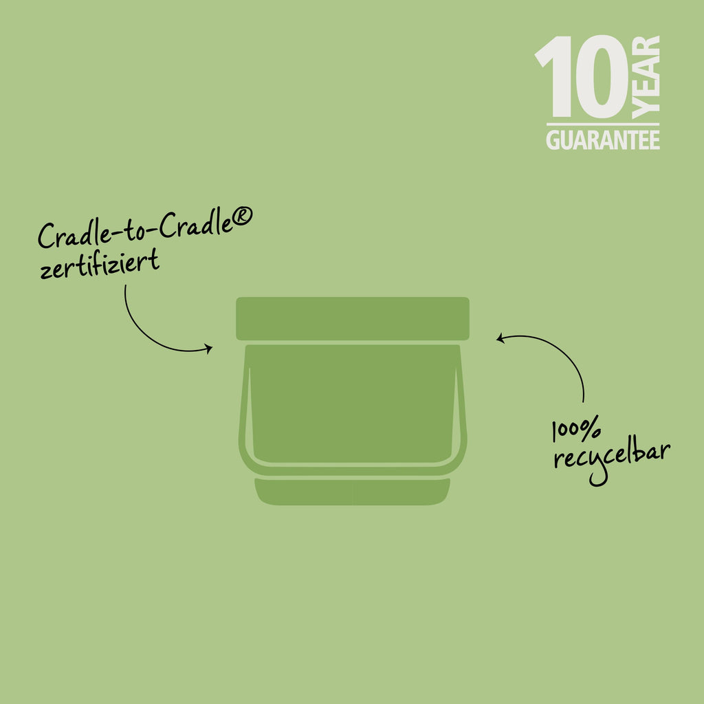 Brabantia Sort & Go Abfalleimer mit Deckel 6 L (grau), platzsparender Biomüll Behälter mit Griff, abnehmbarer, feststellbarer Deckel, leicht zu reinigender kleiner Mülleimer ohne Ecken und Ränder