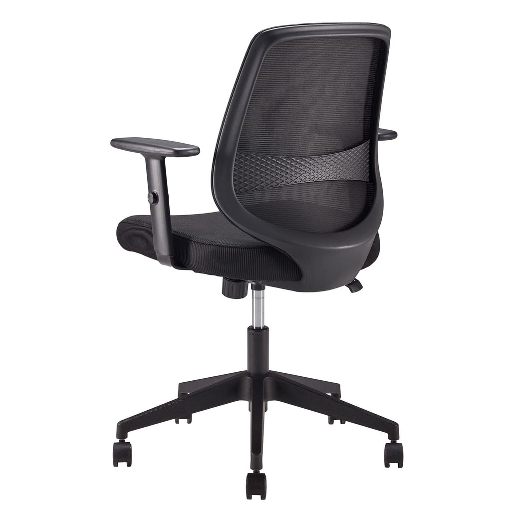 Amazon Basics Ergonomischer Bürostuhl, Schreibtischstuhl mit verstellbaren Armlehnen, Lendenwirbelstütze, Chefsessel aus Mesh-Gewebe, rückenfreundlich, einfache Montage, 63,5 x 58,4 x 91,4 cm, schwarz
