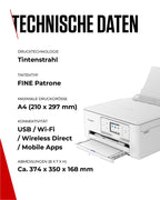 Canon PIXMA TS7650i Multifunktionsdrucker 3in1 (Tintenstrahl,Drucken, Kopieren, Scannen, A4, 6,7 cm Touch LCD, WLAN, Duplexdruck, 2 Papierzuführungen, kompatibel mit Pixma Print Plan ABO) Weiß