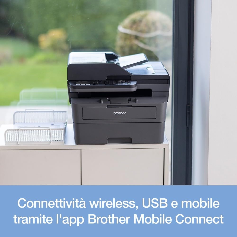 Brother MFC-L2835DW - 4-in-1-Multifunktionsdrucker (Drucken/Scan/Kopieren/Faxen) Laserdrucker Monochrom - WLAN & Ethernet - Dokumentenzuführung (ADF) für 50 Blatt - Druckgeschwindigkeit von 32 Seiten