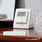 Homematic IP Smart Home Wandthermostat mit Luftfeuchtigkeitssensor, digitales Thermostat Heizkörper/Fußbodenheizung mit/ohne App, Alexa, Google Assistant, Temperaturmessung, Energie sparen, 143159A0C