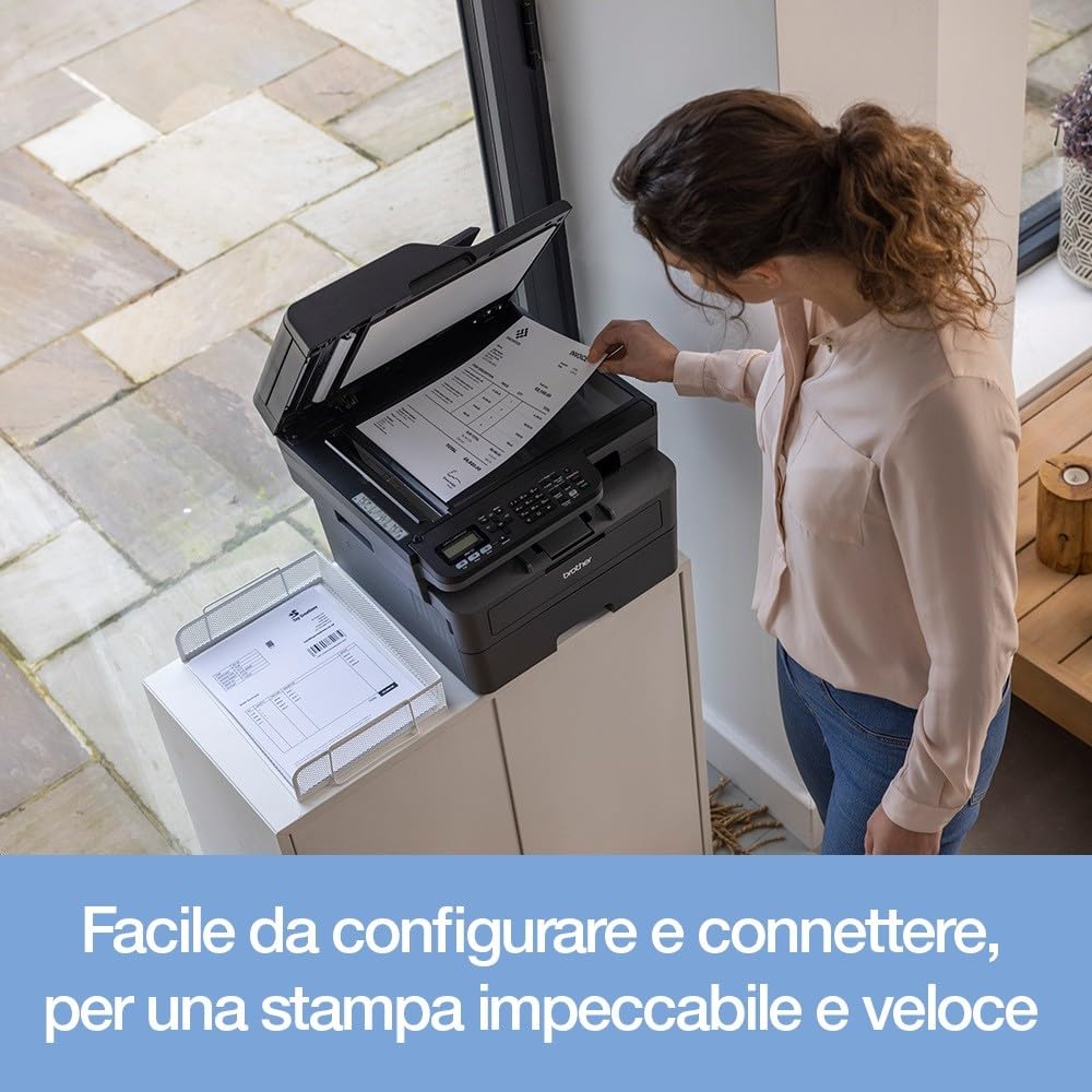 Brother MFC-L2835DW - 4-in-1-Multifunktionsdrucker (Drucken/Scan/Kopieren/Faxen) Laserdrucker Monochrom - WLAN & Ethernet - Dokumentenzuführung (ADF) für 50 Blatt - Druckgeschwindigkeit von 32 Seiten