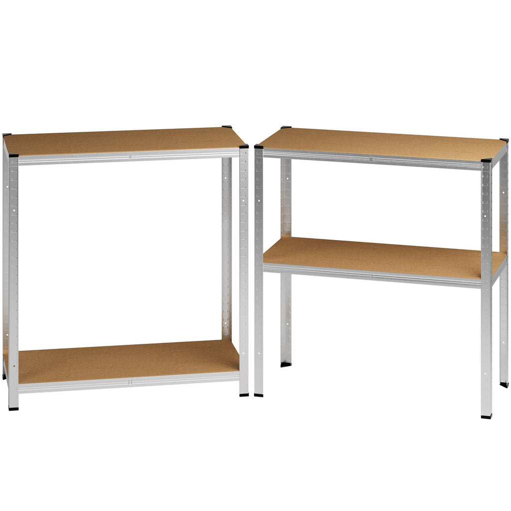 Monzana® 2X Schwerlastregal 160x90x40cm 1400kg 4 MDF-Platten Regal Lagerregal Kellerregal Steckregal Werkstattregal