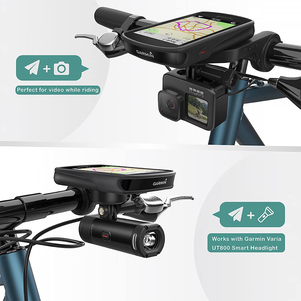TUSITA Fahrrad Halterung Kompatibel mit Garmin Edge GPS Fahrradcomputer, XOSS G/G+, iGPSPORT GPS - Fahrradlenker Halterung 25.4mm 31.8mm Fahrrad Scheinwerfer Kameras Halter Out Front Bike Mount
