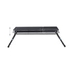 Relaxdays Laptoptisch, Lapschreibtisch, Betttisch, Betttablett, Notebooktisch, Beistelltisch, Laptop WTH 75 cm x 35 cm x 40 cm, Holz, schwarz, mit Leseklappe, höhenverstellbar, zusammenklappbar