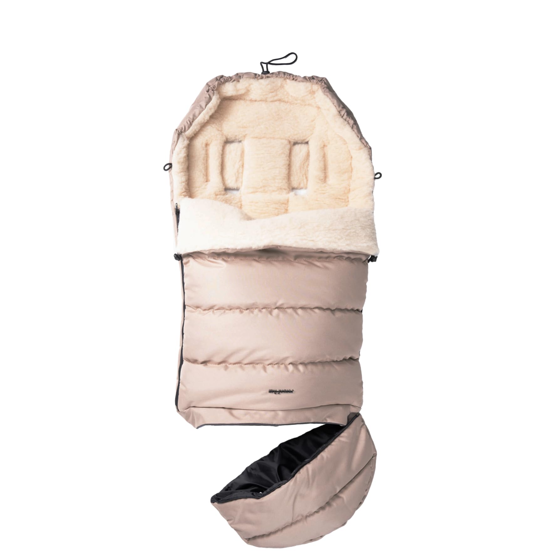 my junior® ThermoWool 3in1 Fußsack 100% Schurwolle, reflektierend, wasserabweisend (Naptime Latte)