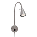 BRILONER - LED Bettlampe, Bettleuchte Flexarm, inkl. An-/Ausschalter, schwenkbar, 4,7 Watt, 350 Lumen, Schlafzimmerlampe, Büroleuchte, warmweiße Lichtfarbe, Metall, 45x20,5 cm, Matt-nickel