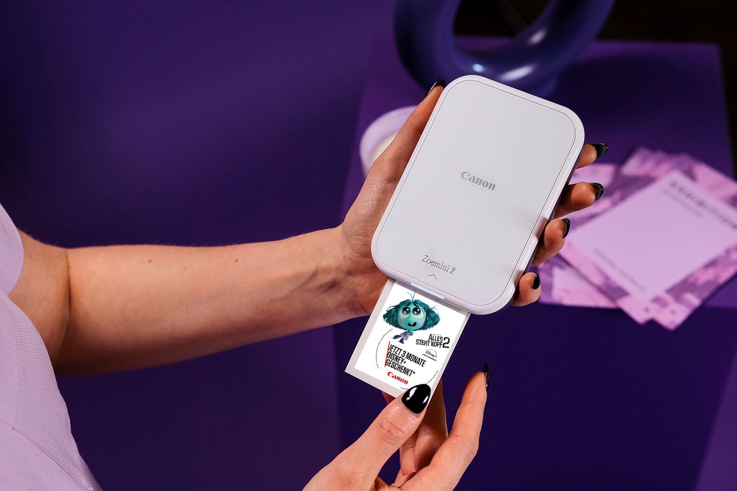 Canon Zoemini 2 perlweiß Mini Fotodrucker mobil tragbar unterwegs Hosentasche (Fotodruck 5x7,6 cm, kabelllos, für Smartphone + Tablet, eingebauter Akku, App, Bluetooth) [+ 10er Zink Druck-Set]