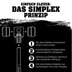 SIMPLEX-Vorschlaghammer, Superplastik; mit Tempergussgehäuse und Hickorystiel | D=140 mm | 3007.141