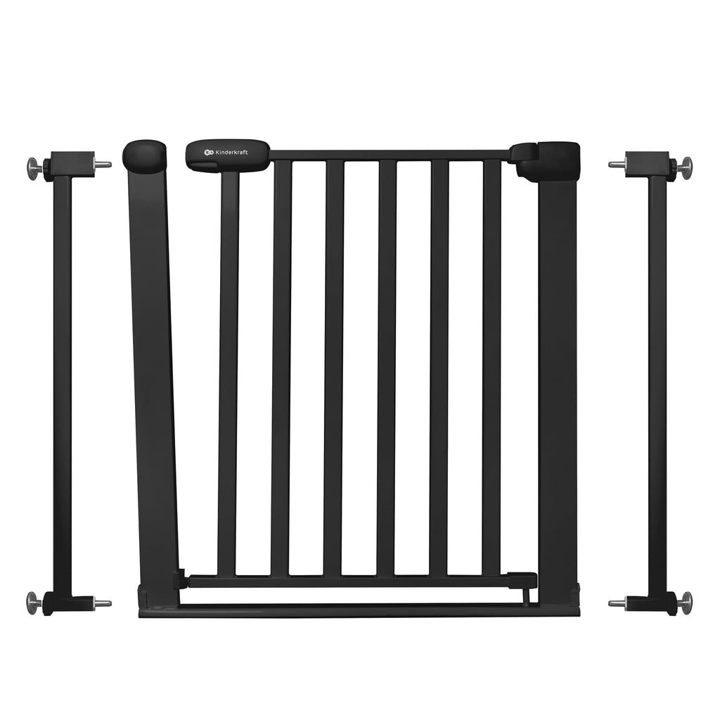Kinderkraft Lock&GO Treppenschutzgitter Ohne Bohren, Türschutzgitter, Kinderschutzgitter, von 75 bis 103 cm, 90 Grad öffnen, doppelte Verriegelung, Schwarz