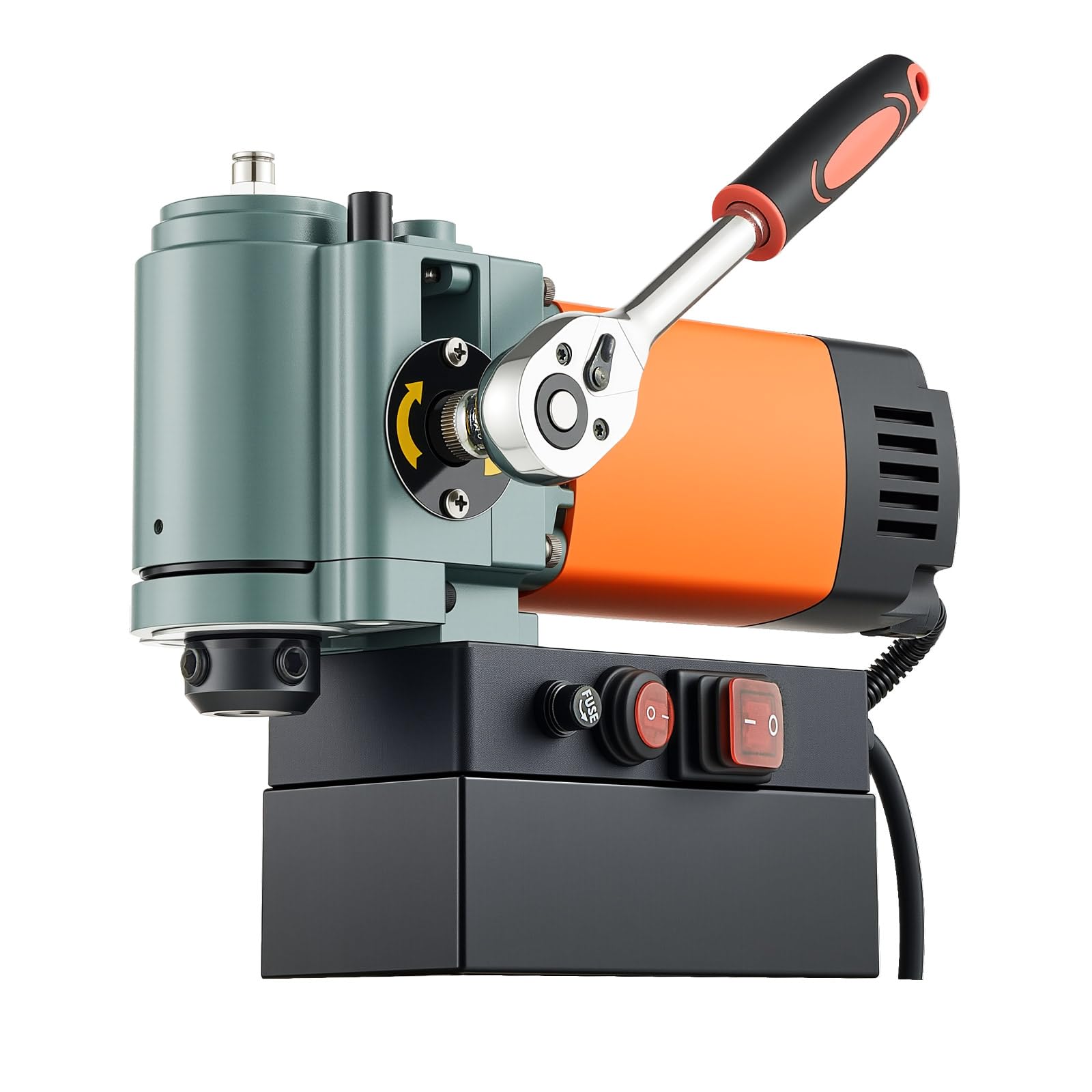 VEVOR Magnetbohrmaschine mit niedrigem Profil, 1300 W, 35 mm Bohrdurchmesser, 10000 N Leistung, tragbare Magnetbohrmaschine mit Weldon-Schaft, für Metalloberflächen Industrie Heimwerker