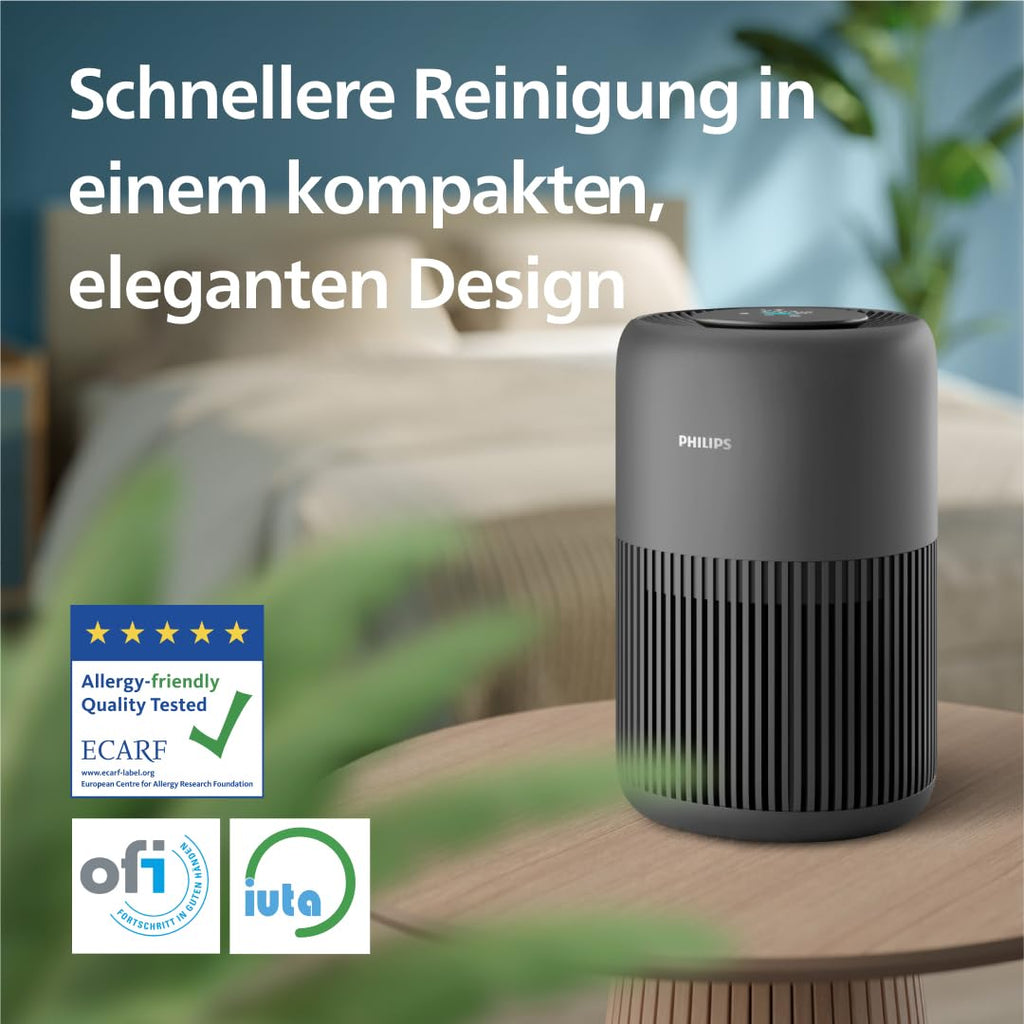 Philips Luftreiniger 900 Serie, HEPA NanoProtect + Aktivkohlefilter, CADR 250m³/h für 65m² Allergiker, leise, intelligent und energieeffizient (AC0951/13)