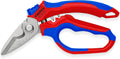 KNIPEX Gewinkelte Elektrikerschere spiegelpoliert mit Mehrkomponenten-Hüllen, glasfaserverstärkt 180 mm, 95 05 20 SB