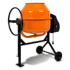 EBERTH 180L Betonmischer Elektrisch Mobil, 650W Motor, Gestell, Trommel und Zahnkranz aus Stahl, feststellbares Handrad, breite Fußplatte, Profi Zementmischer, Trommel schwenkbar, Einfache Bedienung