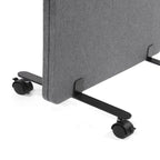 hjh OFFICE Mobile Akustik Trennwand einzeln 177 x 60 cm FLEXMIUT Stoff Dunkelgrau Raumteiler Mittelpanel mit Rollen & Gleiter 891007