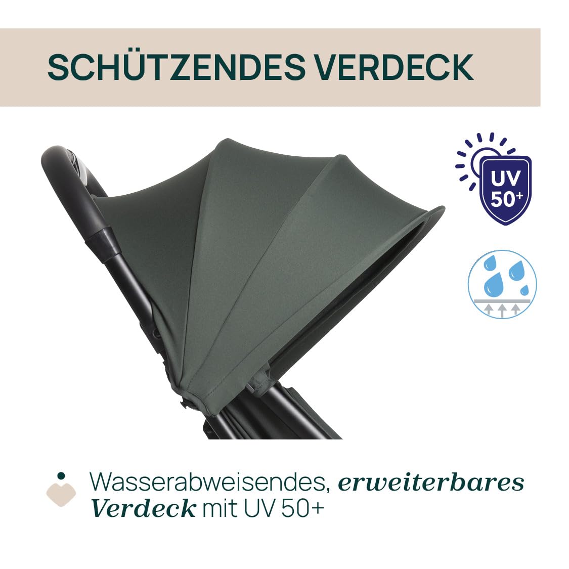 Chicco Urbino Kinderwagen Ab Geburt bis 4 Jahren (max. Belastbarkeit 25 kg), Praktisch und leicht, Zusammenklappbarer Buggy,Einhandverschluß, Verstellbare Rückenlehne und Fußstütze, Verdeck, Grün