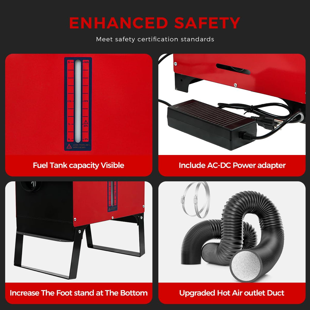 8KW Diesel Standheizung,12/24V/230V dieselheizung mit Ausdehnbare Basis, Bluetooth-APP & AC-DC Adapter, Auto Start -Stopp, Lüftungsfunktion & Inneres Zirkulationssystem, Diesel Heizung für Wohnmobil