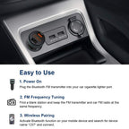 Bluetooth FM Transmitter, ZeaLife Auto Radio Transmitter QC 3.0 KFZ Wireless Bluetooth 5.3 FM Radio Adapter Freisprecheinrichtung Car Kit mit Dual USB Ladegerät Unterstützt 64GB USB Stick