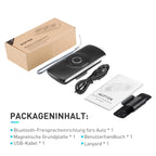 AGPTEK Freisprecheinrichtung für Auto, Bluetooth 5.0, integriertes Mikrofon, mit Clip für GPS, Musik, TF-Kartenslot, automatische Wiederverbindung, Lautsprecher, IOS Siri & Google Assistant, Schwaz