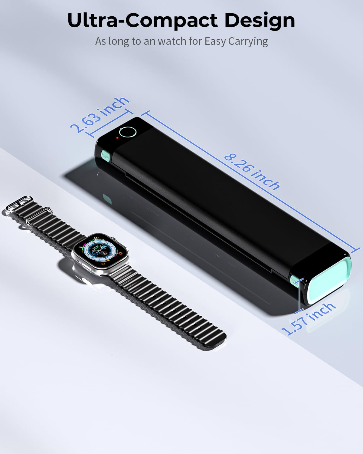 Phomemo M08F Thermodrucker A4 Mobiler Bluetooth Drucker, Tragbarer Wireless Printer für Unterwegs Kompatibel Android iOS, Thermopapier Drucker, Schwarz Grün