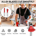 flintronic Fräser-Set, 8MM Fräsen Werkzeug Set, 15-TLG Holzkoffer Geschmiedeter Werkzeugstahl Oberfräser, Bündigfräser, Holzschneider mit Kunststoff-Box, Bodenreinigung für Holzbearbeitung