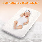 Growaystory 3 in 1 Baby-Beistellbett, Babybett mit Weich Matratze, Sicher Getestet & Vielseitig Einsetzbar, 7-Fach Höhenverstellung, Faltbare Seitenwand mit Rollen für Zuhause und Unterwegs