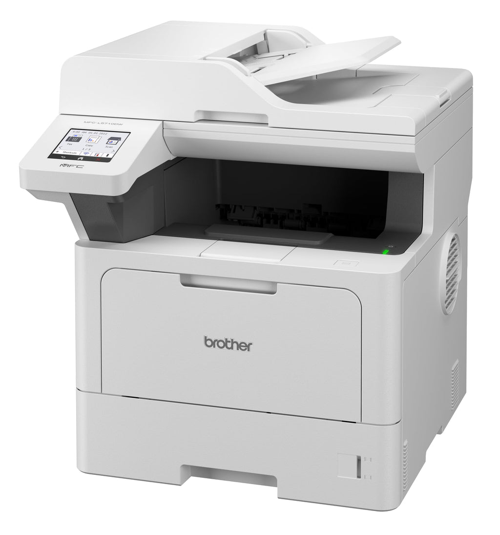 Brother MFC-L5710DW 4-in-1 Mulifunktionsdrucker schwarz weiß (A4, 48 Seiten/Min., 1.200x1.200 DPI, LAN, WLAN, Duplex-ADF, 250 Blatt Papierkassette) weiß/grau