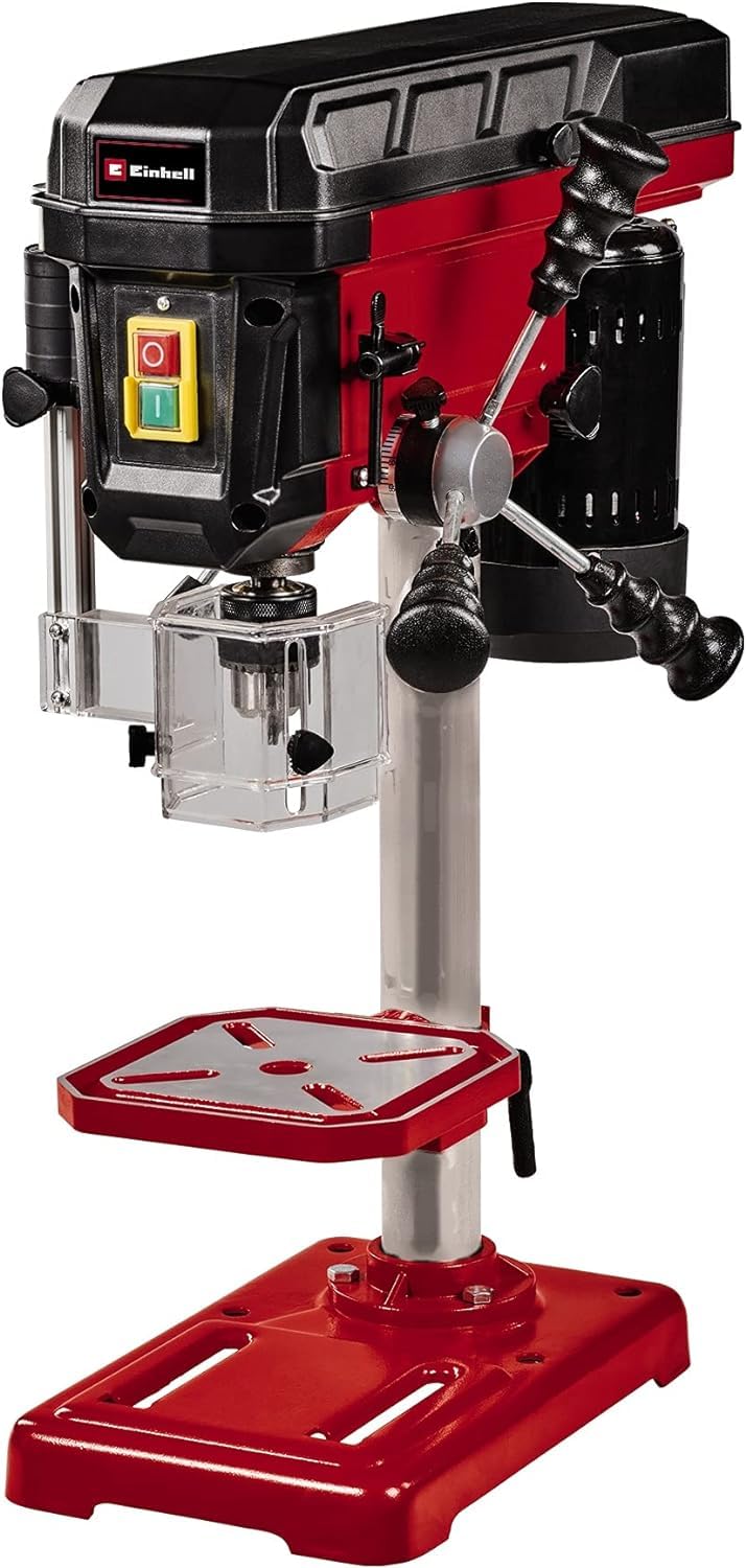 Einhell Säulenbohrmaschine TC-BD (Bis 2410 Min-1, 9 Stufen, Max. Bohrtiefe 50 mm, Einstellbarer Tiefenanschlag, Neig/drehbarer und Höhenverstellbarer Bohrtisch), Mutli, 500 W