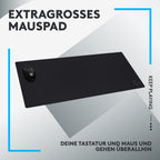 Logitech G G840 Extra Großes Gaming-Mauspad, optimiert für Gaming-Sensoren, mäßige Oberflächenreibung, rutschfeste Mausmatte, Mac- und PC-Gaming-Zubehör, 900 x 400 x 3 mm
