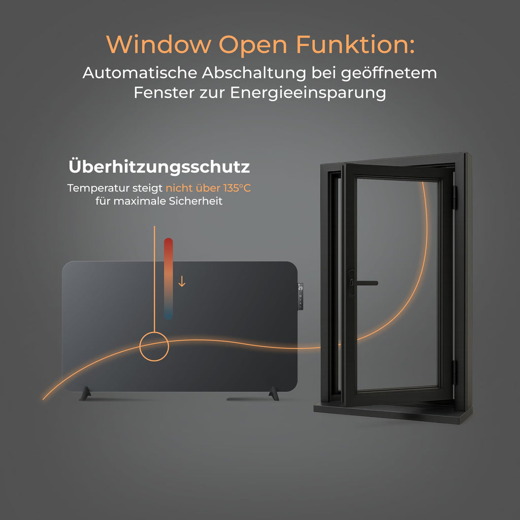 BR Bringer Infrarotheizung 750 Watt mit Smart Thermostat, WIFI & App - für Wandmontage oder als Standgerät für kleinere Räume bis 15m² - sehr Energiesparend - Deutsche Qualitätsmarke (weiß)