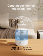 Dreo Luftbefeuchter für Schlafzimmer, kühler Nebel Luftbefeuchter für Haus und großen Raum, leiser Luftbefeuchter für Baby, Nachtlicht, ätherisches Diffusor, schnelle Ultraschall Luftbefeuchter