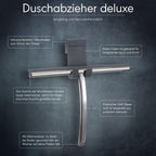 Sealskin Duschabzieher Deluxe, Glaswischer inklusive flexiblem Halter, Edelstahl poliert