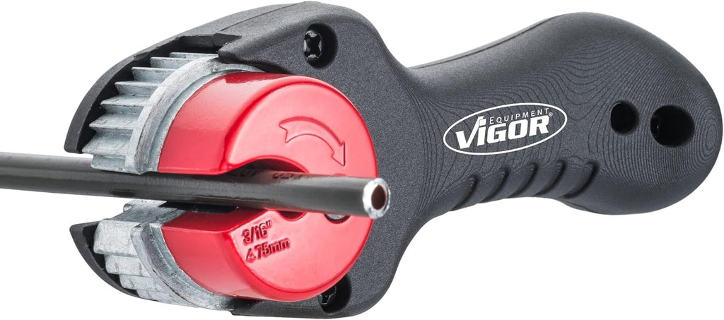 ViGOR Bremsleitungs-Ratschenrohrschneider V6917 I Mit Ratschen-Mechanismus I Für Bremsleitungen bis zu 4,75 mm I Zum Schneiden von Bremsleitungen I Direkt am Fahrzeug anwendbar