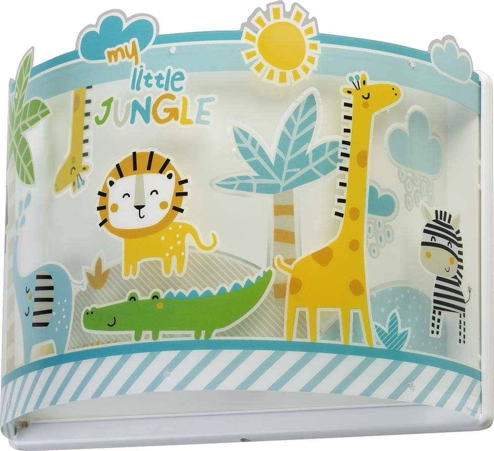 Dalber kinder Wandlampe, Kinderlampe Wandleuchte kinderzimmer tiere Dschungel My Little Jungle Löwen Elefanten Giraffen Krokodil, 76118, E27