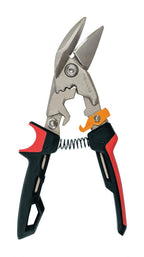 Fiskars Blechschere, Versetzter linker Schnitt, Bis zu 40% mehr Kraft, Länge 252 cm, Wärmebehandelter Stahl/Kunststoff, Schwarz/Rot/Orange, PowerGear, 1027211
