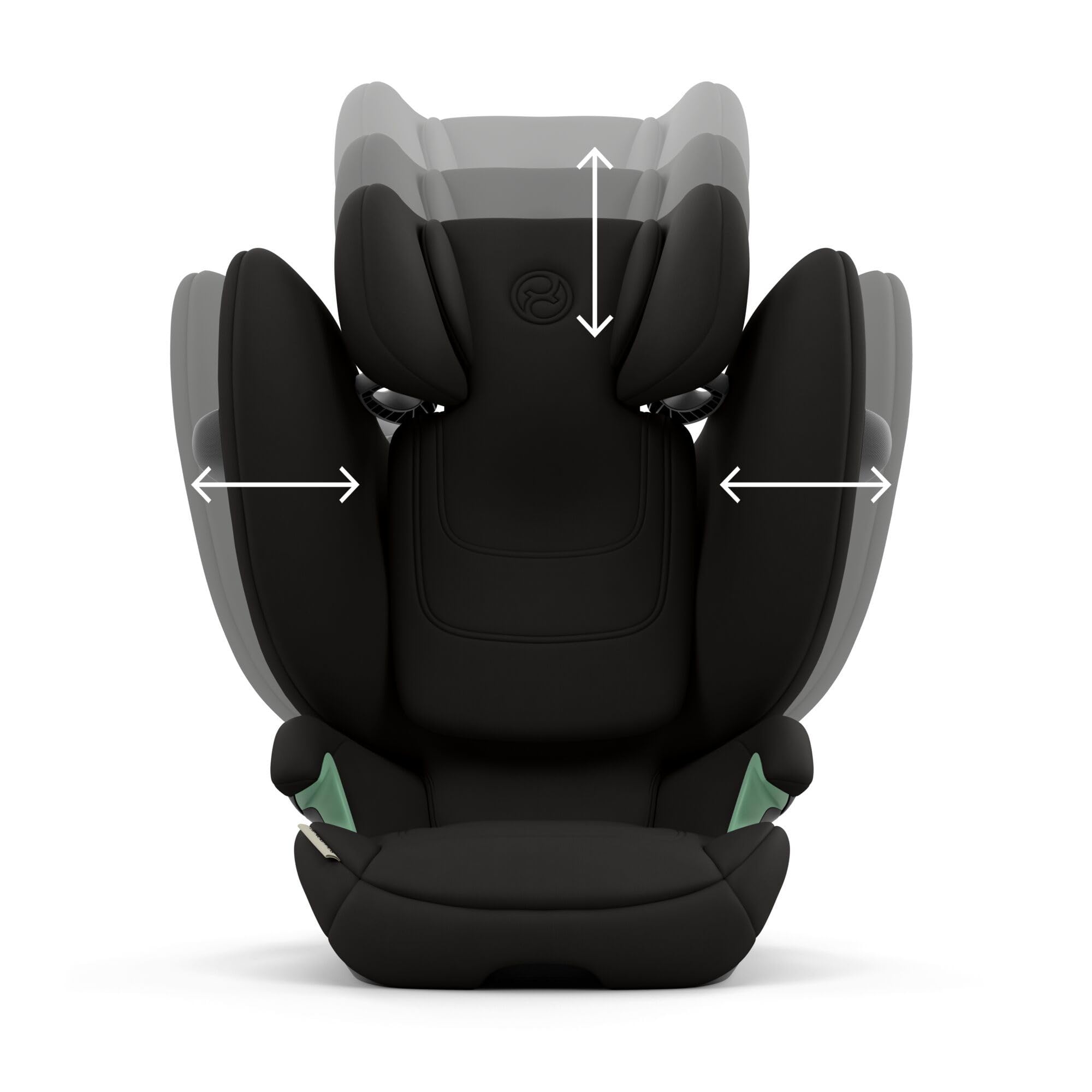 CYBEX Gold Kinder-Autositz Solution G2 Comfort, Ab ca. 3 bis 12 Jahre (100 - 150 cm), Max. 50 kg, Für Autos mit und ohne ISOFIX, Magic Black (Schwarz)