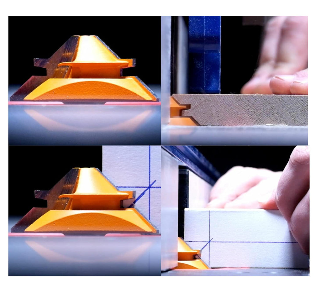 45 Grad Lock Mitre Router Bit, APLUS Holzfräser, Nutfräser + 8 mm Schaft Zungenschaft und Nutfräse Set 3 Zähne in T-Form Cutter aus Holz für Holzarbeiten