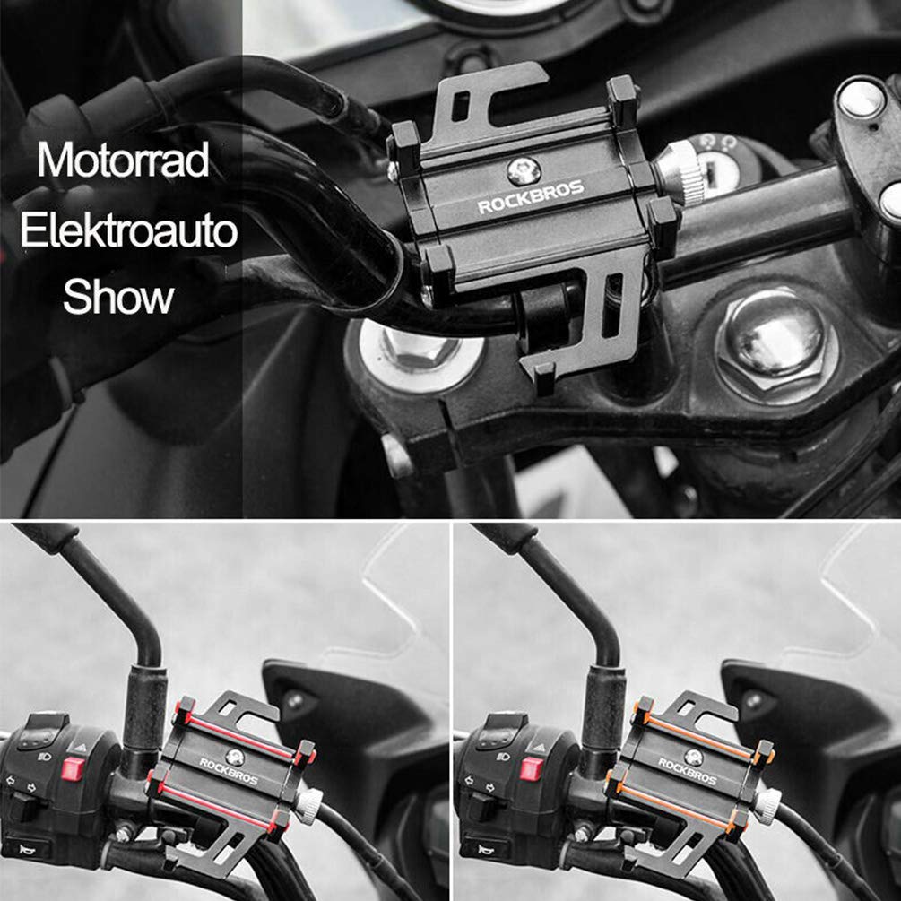 ROCKBROS Fahrrad Motorrad Handyhalterung für 4.2-6.8 Zoll Smartphone 360° Drehbar Ebikes Halterung für Lenker 22.2 bis 31.8mm Universal