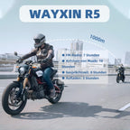 WAYXIN R5 Pro Motorrad Headset Intercom mit HiFi/FM/AI Sprache Motorrad Bluetooth Headset für 2 Personen in Reichweite von 1200m 40mm Motorrad Intercom IP67 wasserdicht （2pc）
