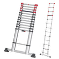 Hailo T80 FlexLine Alu-Sicherheits-Teleskopleiter - ausziehbare Anlegeleiter mit 13 Sprossen - Arbeitshöhe bis 450 cm - Gewicht 13,1 kg - Silber